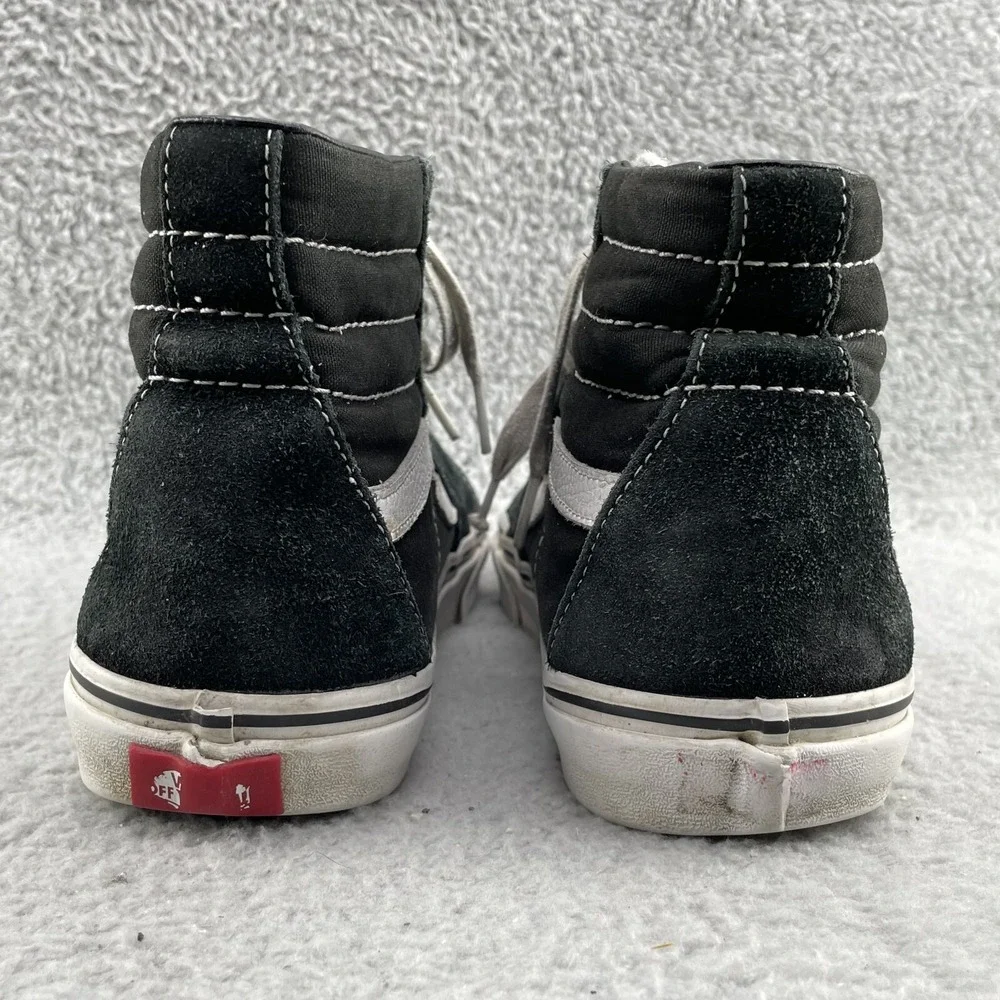Vans Old Skool Shoes Men's 8 Black High Canvas Sneakers Skateboarding Streetwear